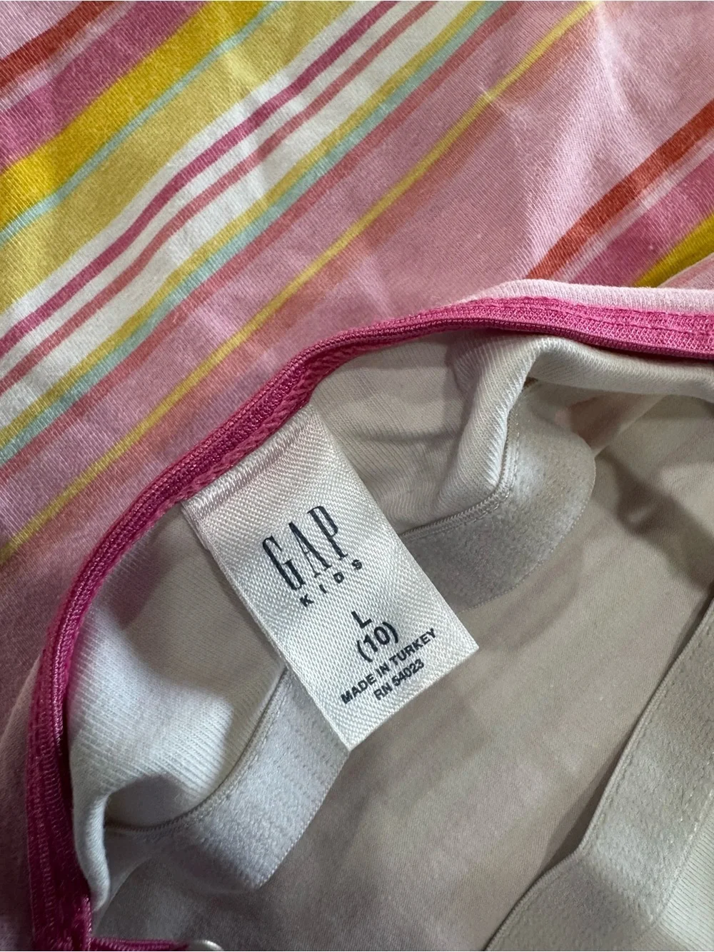 Gap Kids Girls 2 Piece Pajama Set Size L 10 Pink Striped Cami Shorts